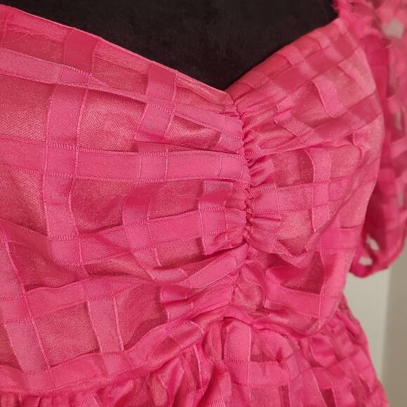 BAEVELY Pink Checkered Mini Sundress, Size Medium - Picture 10 of 14